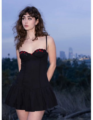 Sexy suspender A-line dress
