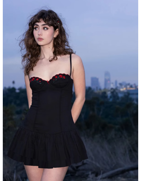 Sexy suspender A-line dress