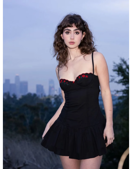 Sexy suspender A-line dress