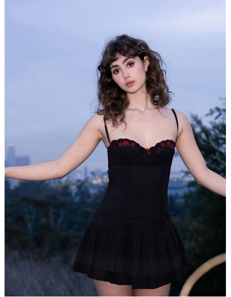 Sexy suspender A-line dress