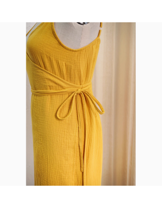  Sleeveless suspender backless dress