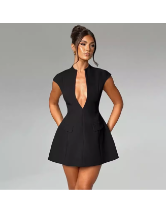 Townlike Pocket Elegant A-line Dress