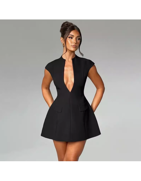 Townlike Pocket Elegant A-line Dress
