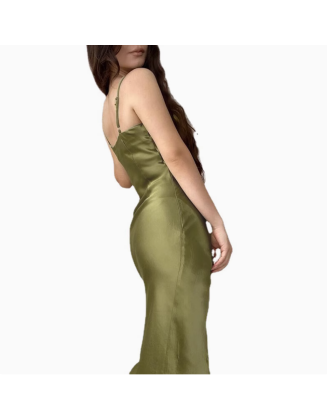 Sexy Satin Slit Dress