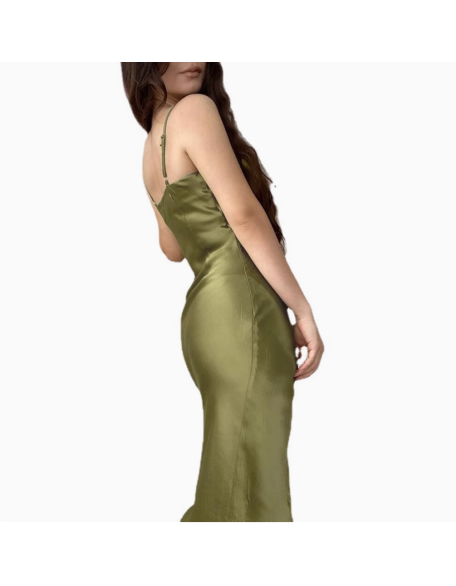 Sexy Satin Slit Dress